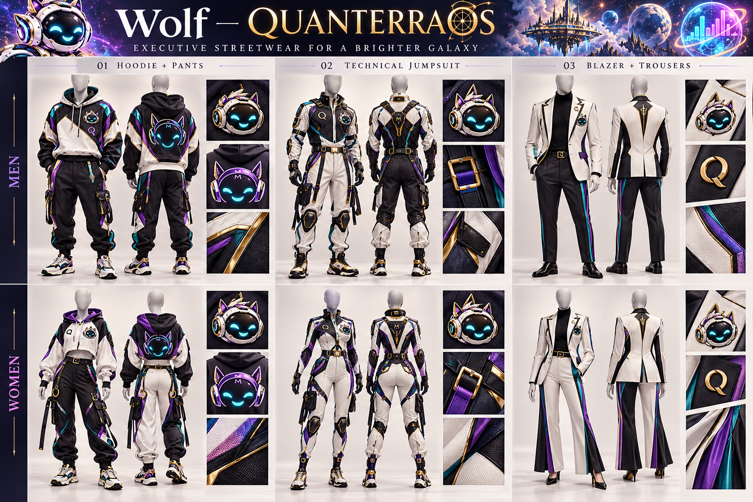 Wolf men's and women's Street Set and Flight Set apparel design board